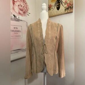Cami  Suede Tie Front Jacket SIze 16 Tan